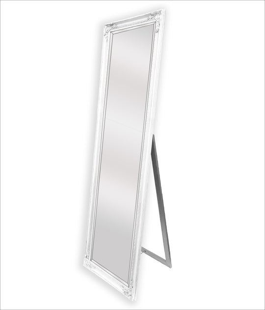 Mirrors: French Provincial Ornate Mirror - White - Free Standing 50cm x 170cm