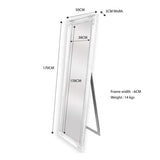 Mirrors: French Provincial Ornate Mirror - White - Free Standing 50cm x 170cm