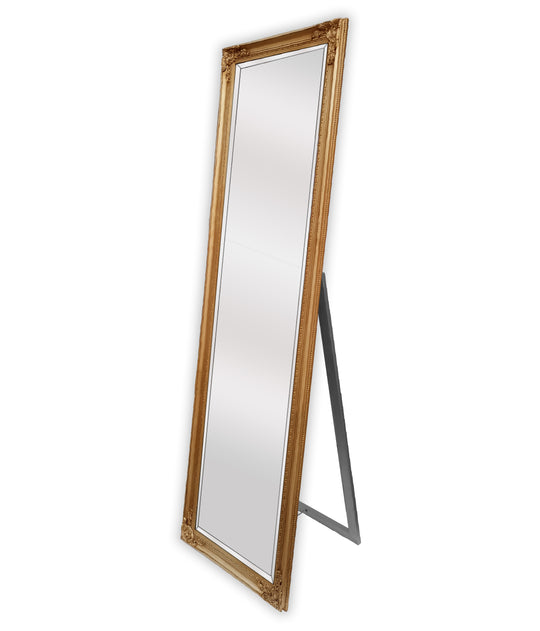 Mirrors: French Provincial Ornate Mirror - Gold - Free Standing 50cm x 170cm