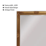 Mirrors: French Provincial Ornate Mirror - Gold - Free Standing 50cm x 170cm