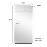 Mirrors: Black Metal Rectangle Mirror - X-Large 100cm x 200cm