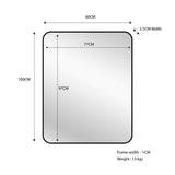 Mirrors: Black Metal Rectangle Mirror - Small 80cm x 100cm