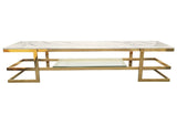 Alexa  Gold TV Unit - White Marble