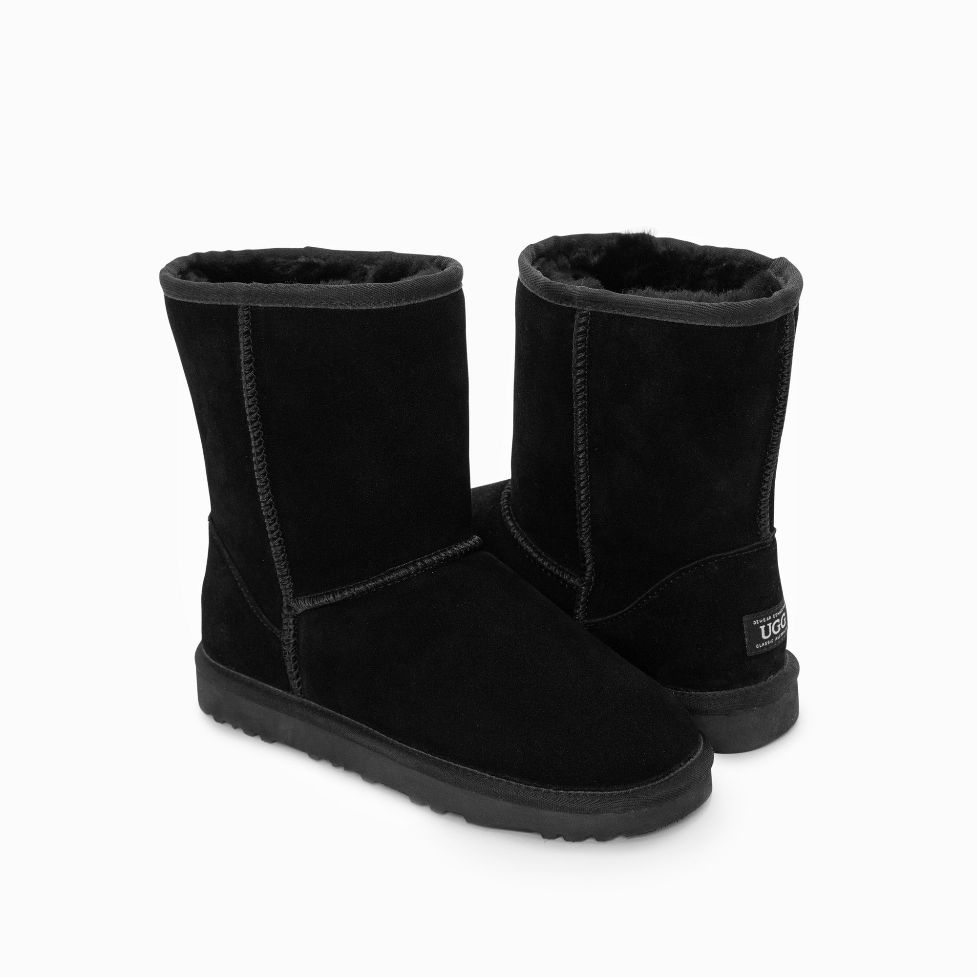 Men's Uggs & Slippers: Ugg Boots Genuine Australian Sheepskin Unisex Short Classic Suede (Black, EU39)