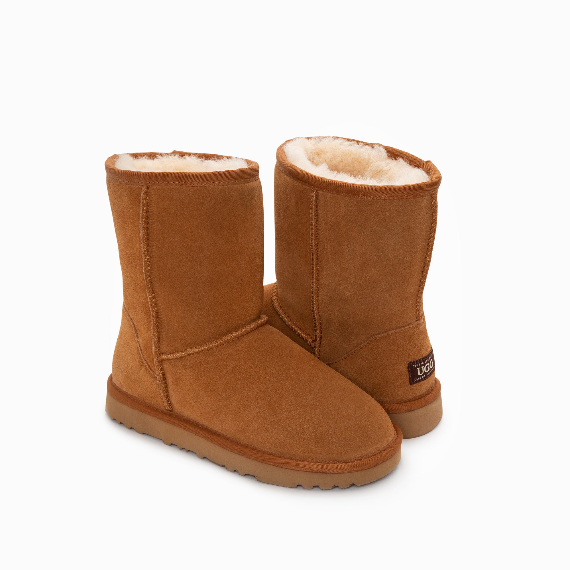 Men's Uggs & Slippers: Ugg Boots Genuine Australian Sheepskin Unisex Short Classic Suede (Chestnut, EU37)