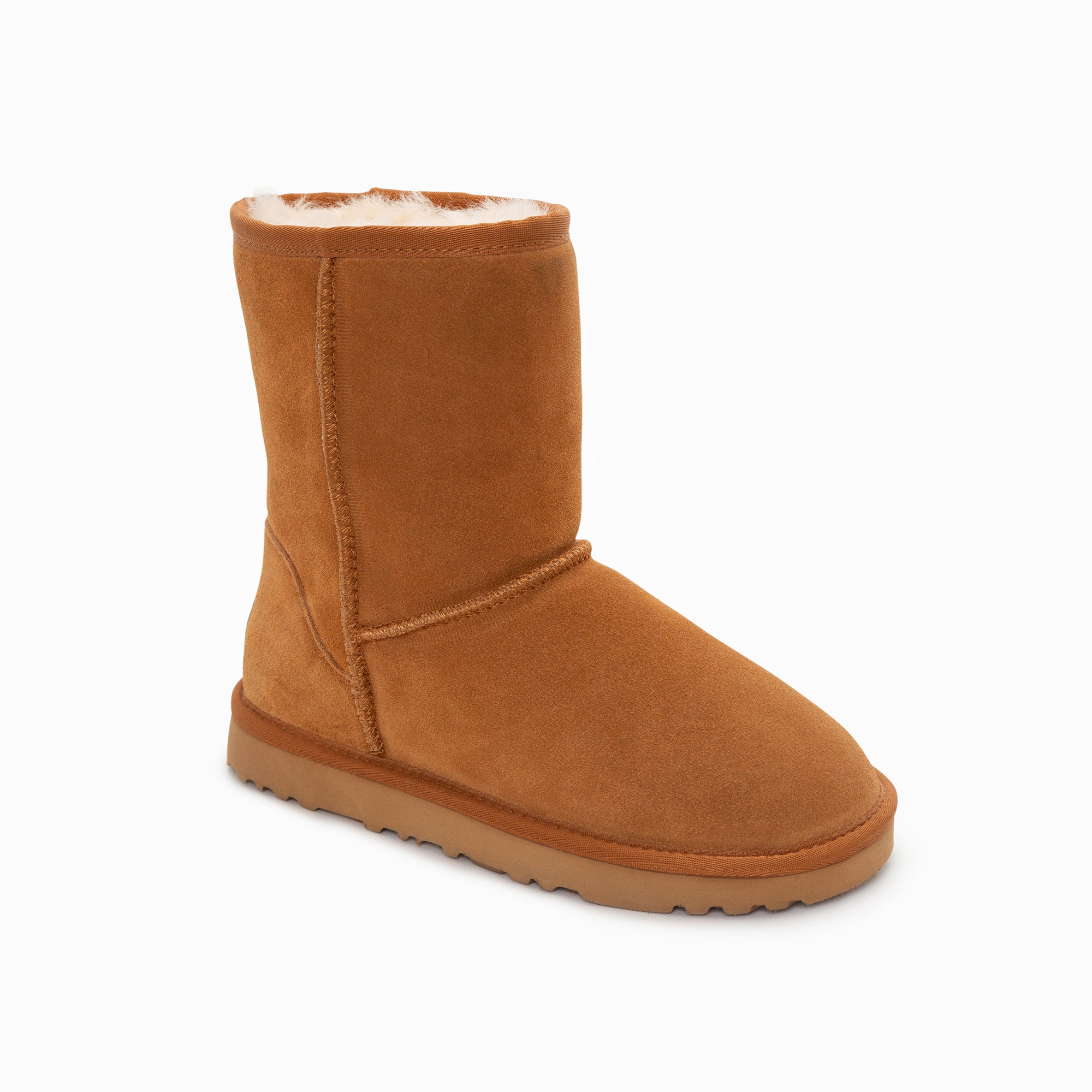Men's Uggs & Slippers: Ugg Boots Genuine Australian Sheepskin Unisex Short Classic Suede (Chestnut, EU43)