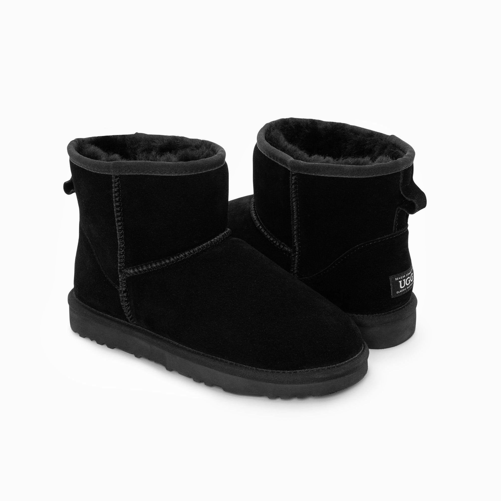 Men's Uggs & Slippers: Ugg Boots Genuine Australian Sheepskin Unisex Mini Classic Suede (Black, EU42)
