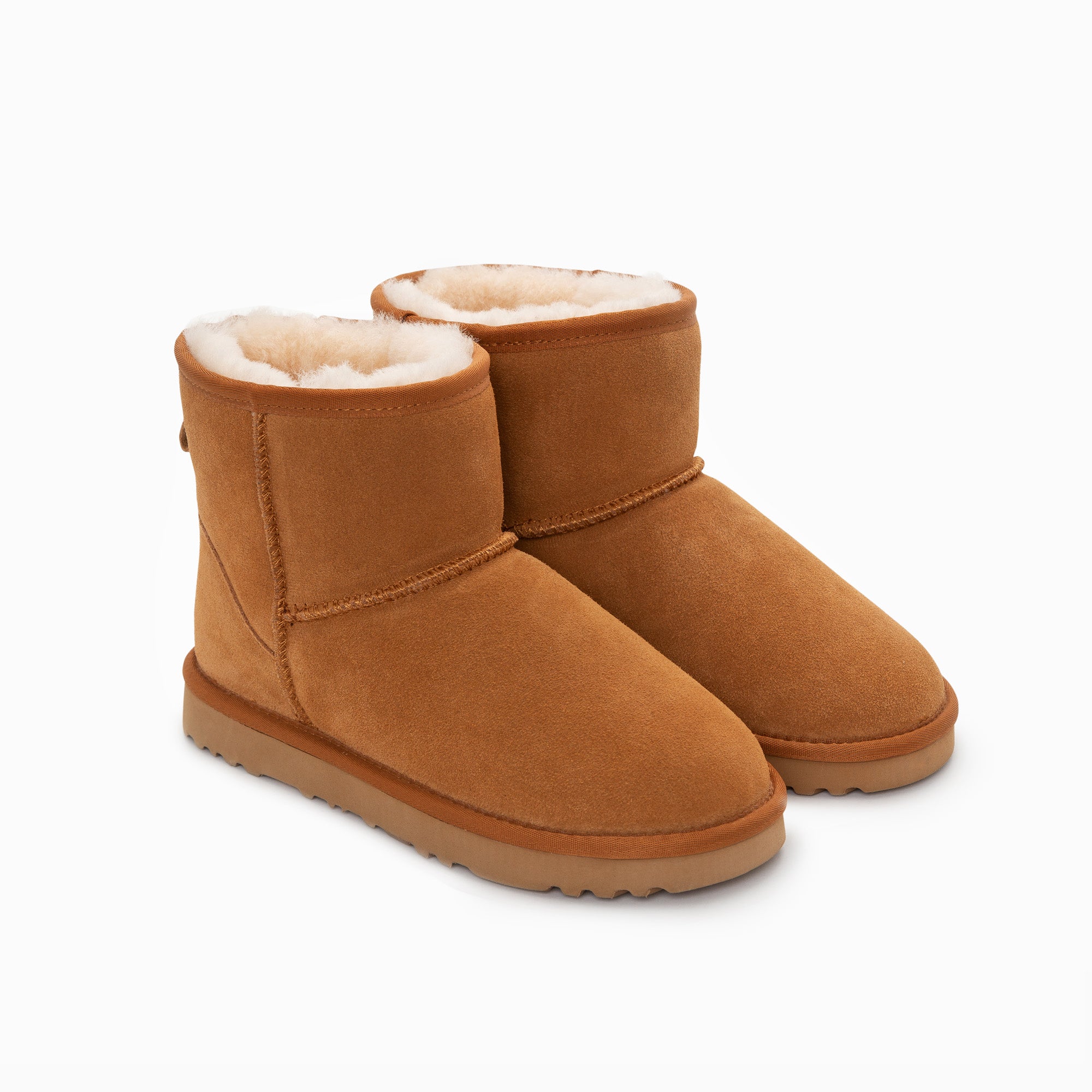 Men's Uggs & Slippers: Ugg Boots Genuine Australian Sheepskin Unisex Mini Classic Suede (Chestnut, EU39)