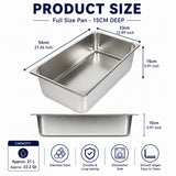 Commercial Stainless Steel GN 1/1 150mm Deep Gastronorm Bain Marie Buffet Steam Table Food Pan with Lid