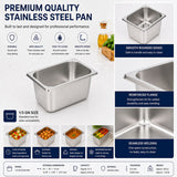 Commercial Stainless Steel GN 1/3 150mm Deep Gastronorm Bain Marie Buffet Steam Table Food Pan