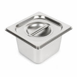 Commercial Stainless Steel GN 1/6 100mm Deep Gastronorm Bain Marie Buffet Steam Table Food Pan with Lid