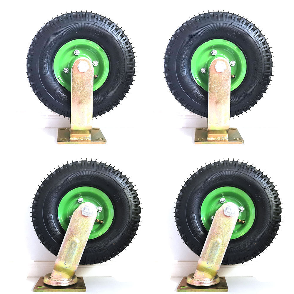 Gymnastics: 4x 10 Inch Swivel Castor Caster Pneumatic Tyres Wheels Trolley Cart Wheelbarrow