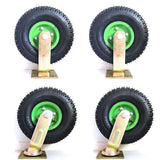 Gymnastics: 4x 10 Inch Swivel Castor Caster Pneumatic Tyres Wheels Trolley Cart Wheelbarrow