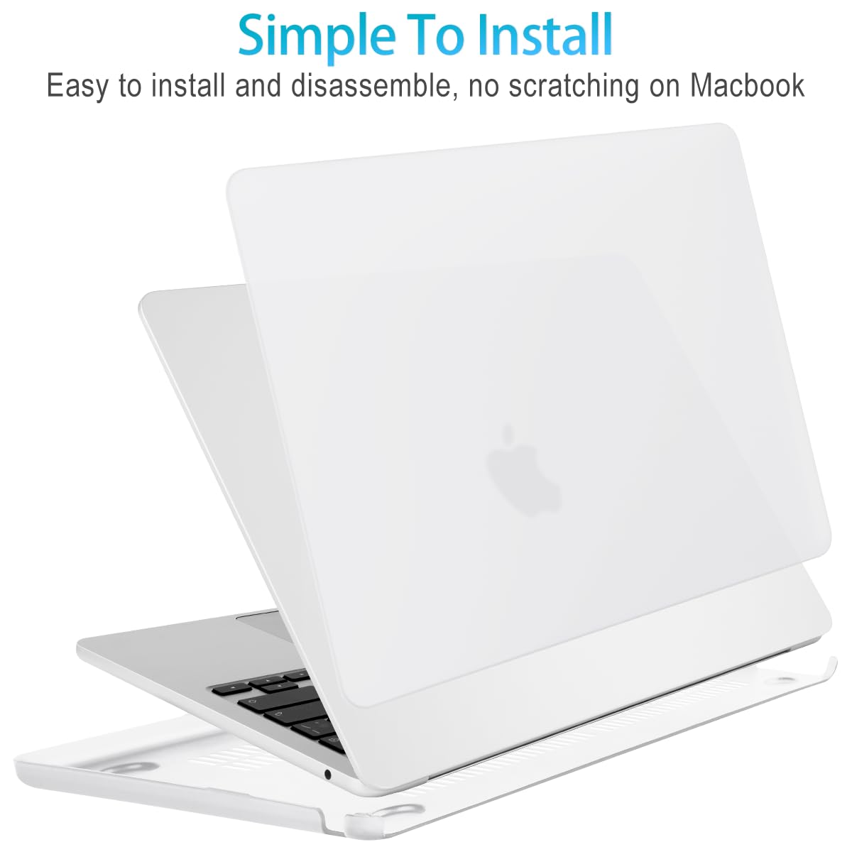 Cases & Skins: 15 inch Air 2023 MacBook Air Matte Case  A2941 M2 Chip Hard Shell Case Keyboard Cover White