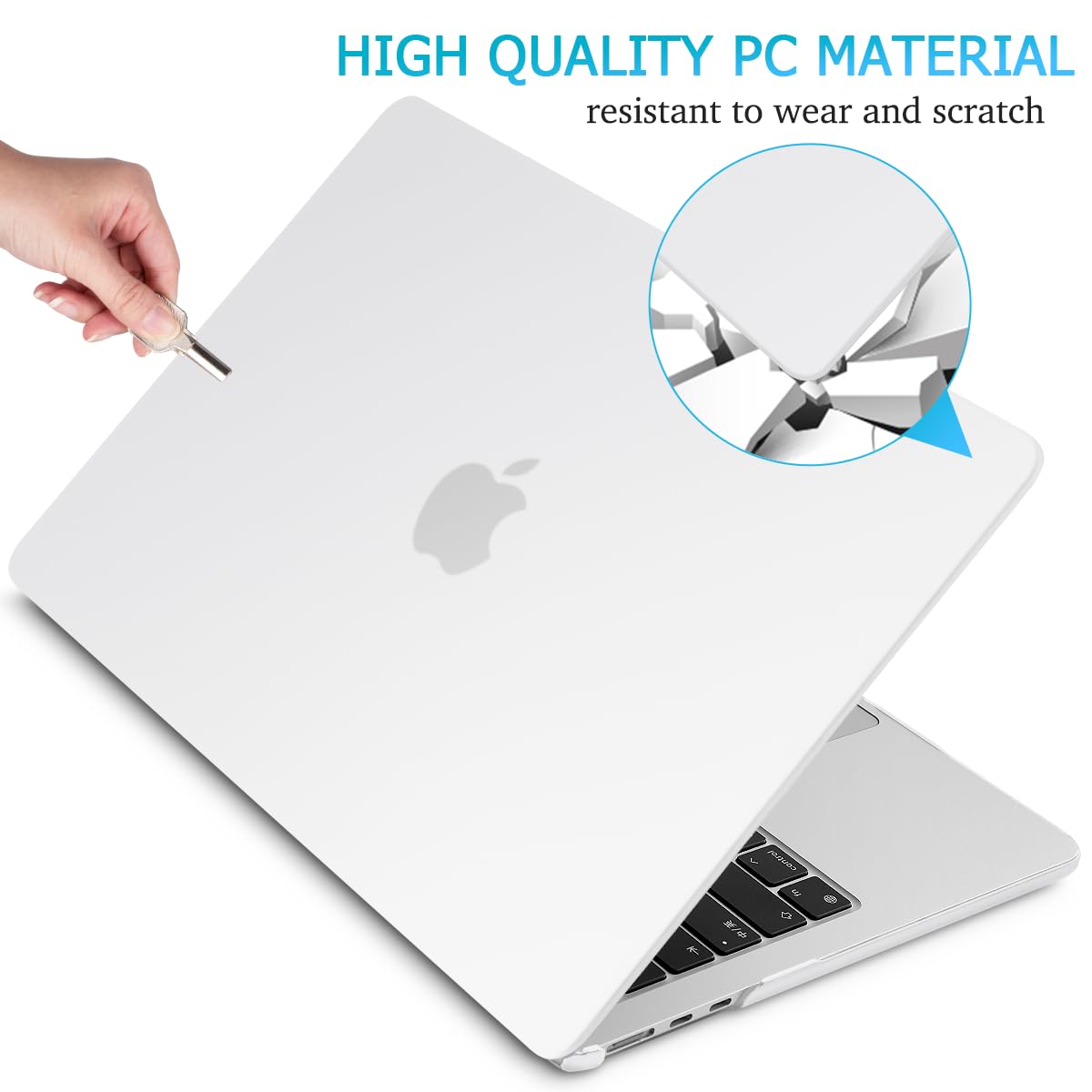 Cases & Skins: 15 inch Air 2023 MacBook Air Matte Case  A2941 M2 Chip Hard Shell Case Keyboard Cover White