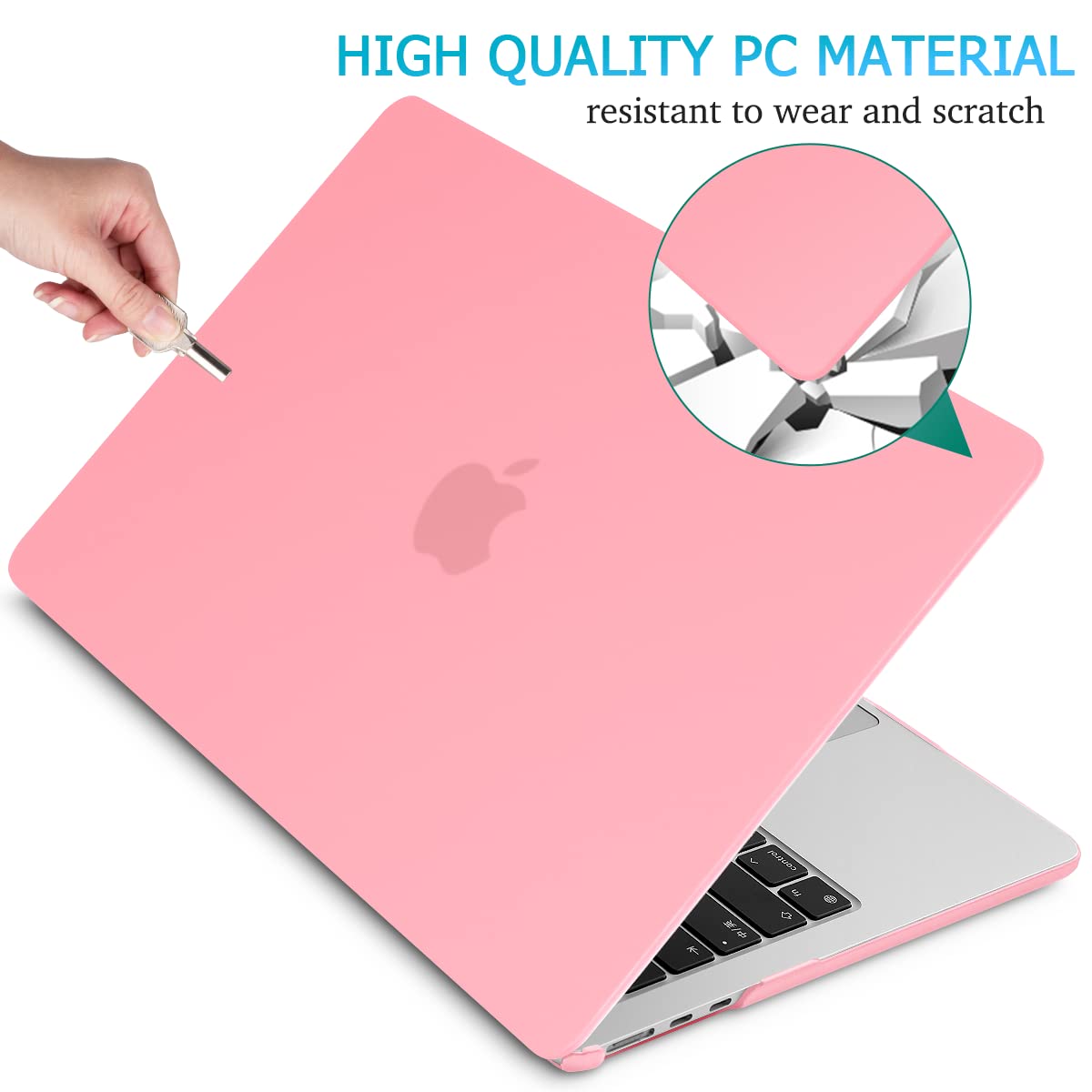 Cases & Skins: 15 inch Air 2023 MacBook Air Matte Case  A2941 M2 Chip Hard Shell Case Keyboard Cover Pink