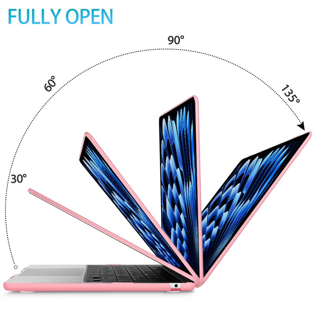 Cases & Skins: 15 inch Air 2023 MacBook Air Matte Case  A2941 M2 Chip Hard Shell Case Keyboard Cover Pink