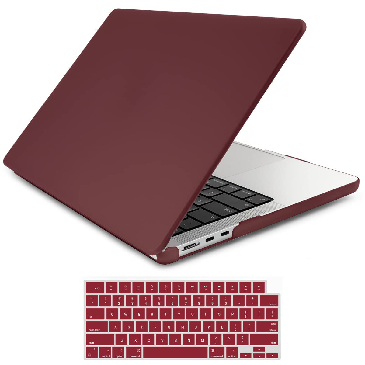 Cases & Skins: 15 inch Air 2023 MacBook Air Matte Case  A2941 M2 Chip Hard Shell Case Keyboard Cover Wine Red