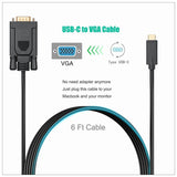 Computer Cables & Adapters: 1.8M Type C USB-C Thunderbolt 3 to VGA Cable Male to Male Converter for MacBook