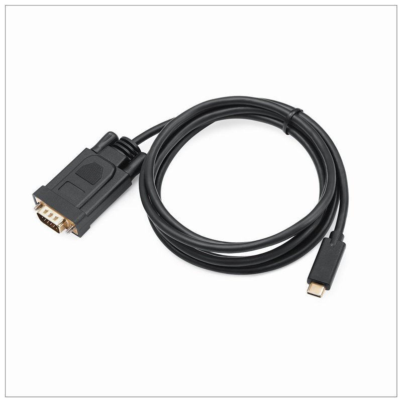 Computer Cables & Adapters: 1.8M Type C USB-C Thunderbolt 3 to VGA Cable Male to Male Converter for MacBook