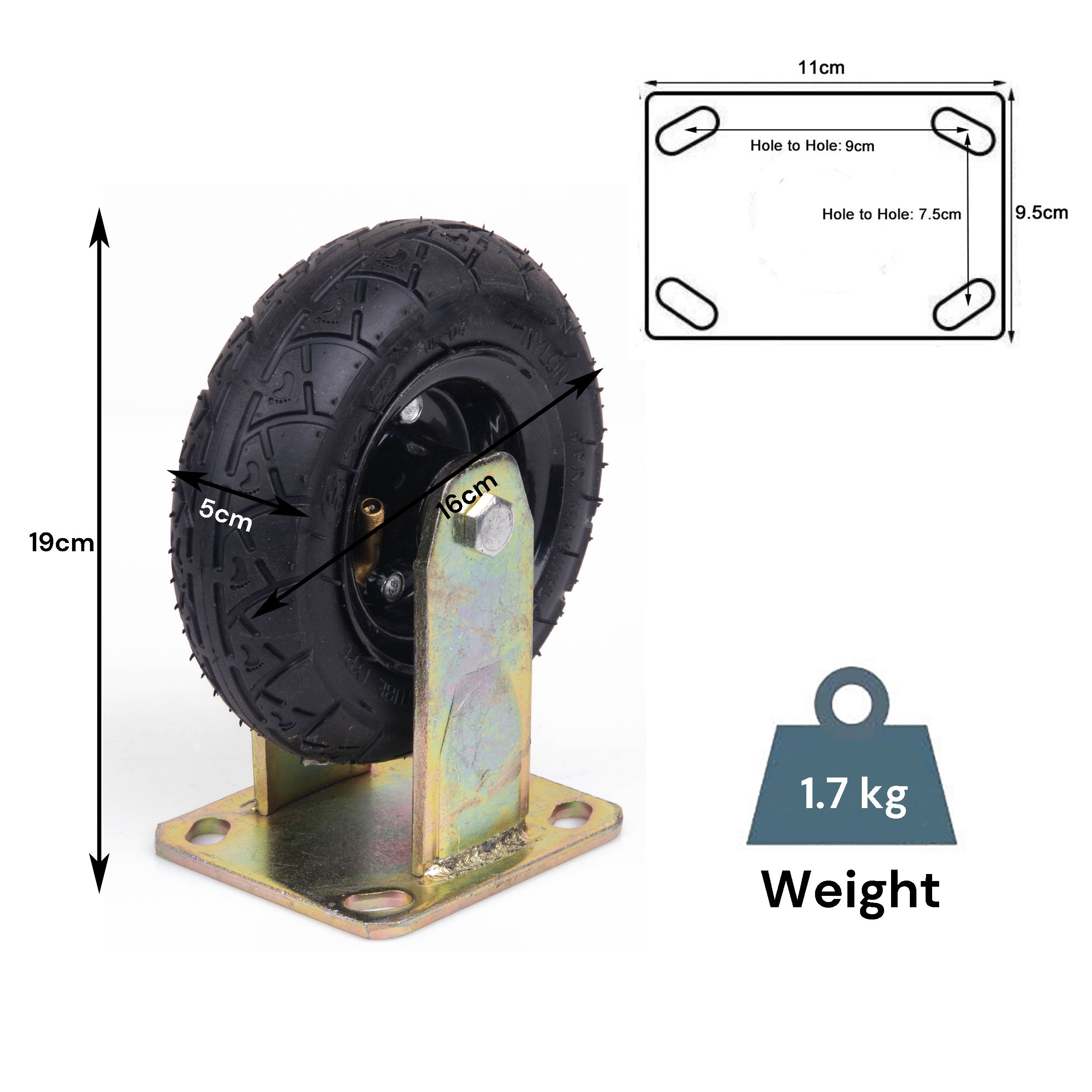 Gymnastics: 6 Inch Fixed Castor Caster Pneumatic Tyres Tyre  Wheel Trolley Cart Wheelbarrow