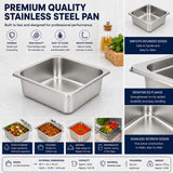 Commercial Stainless Steel GN 2/3 100mm Deep Gastronorm Bain Marie Buffet Steam Table Food Pan