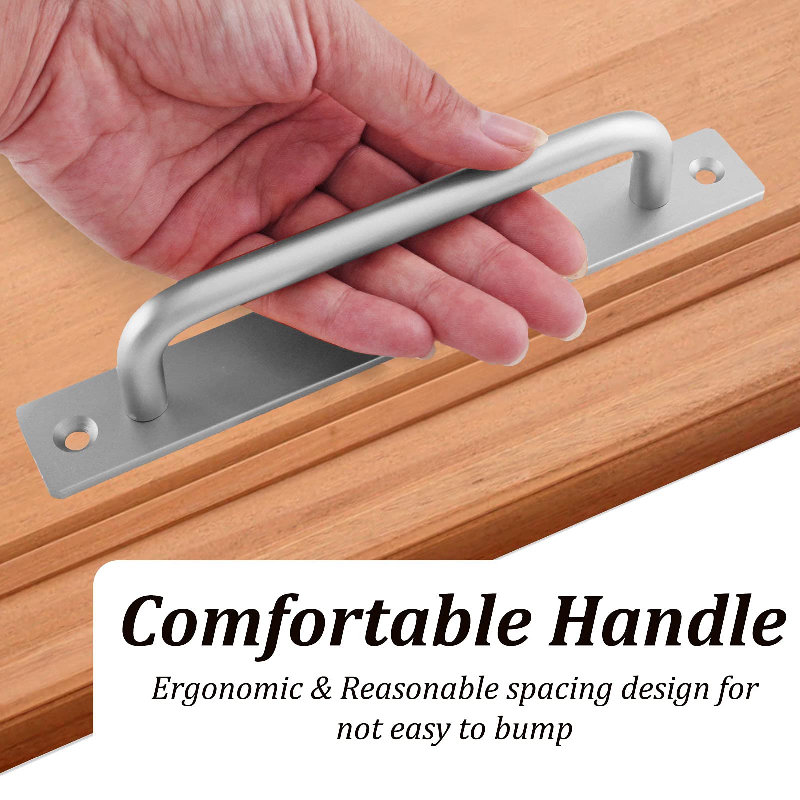Buffets & Sideboards: Barn Door Handle Sliding Pull Cabinet Door Handles Drawer knobs Kitchen Handles Silver