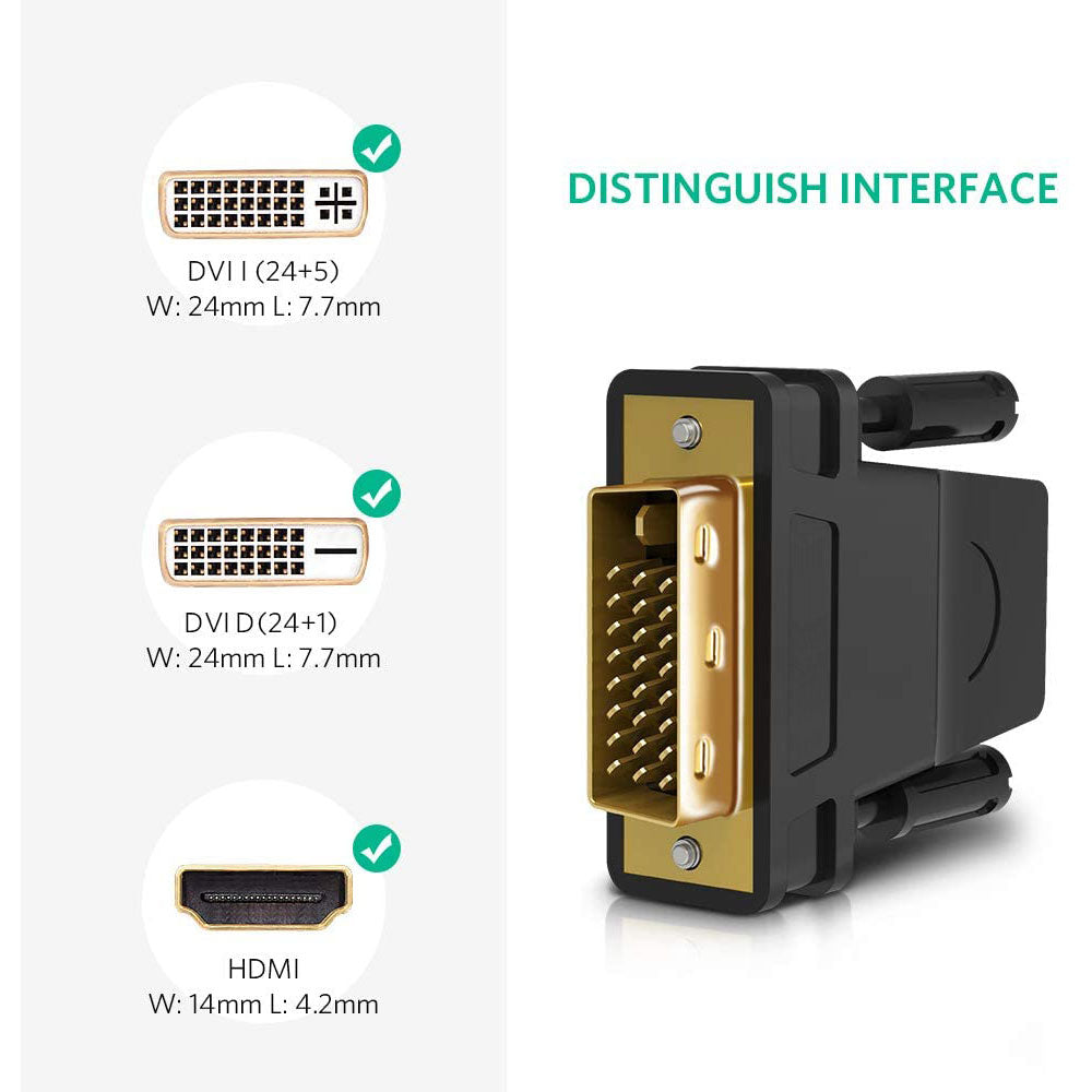 Computer Monitors & Accessories: DVI-D 24+1 Male to HDMI Female Adapter Converter Gold Plated Support 1080P
