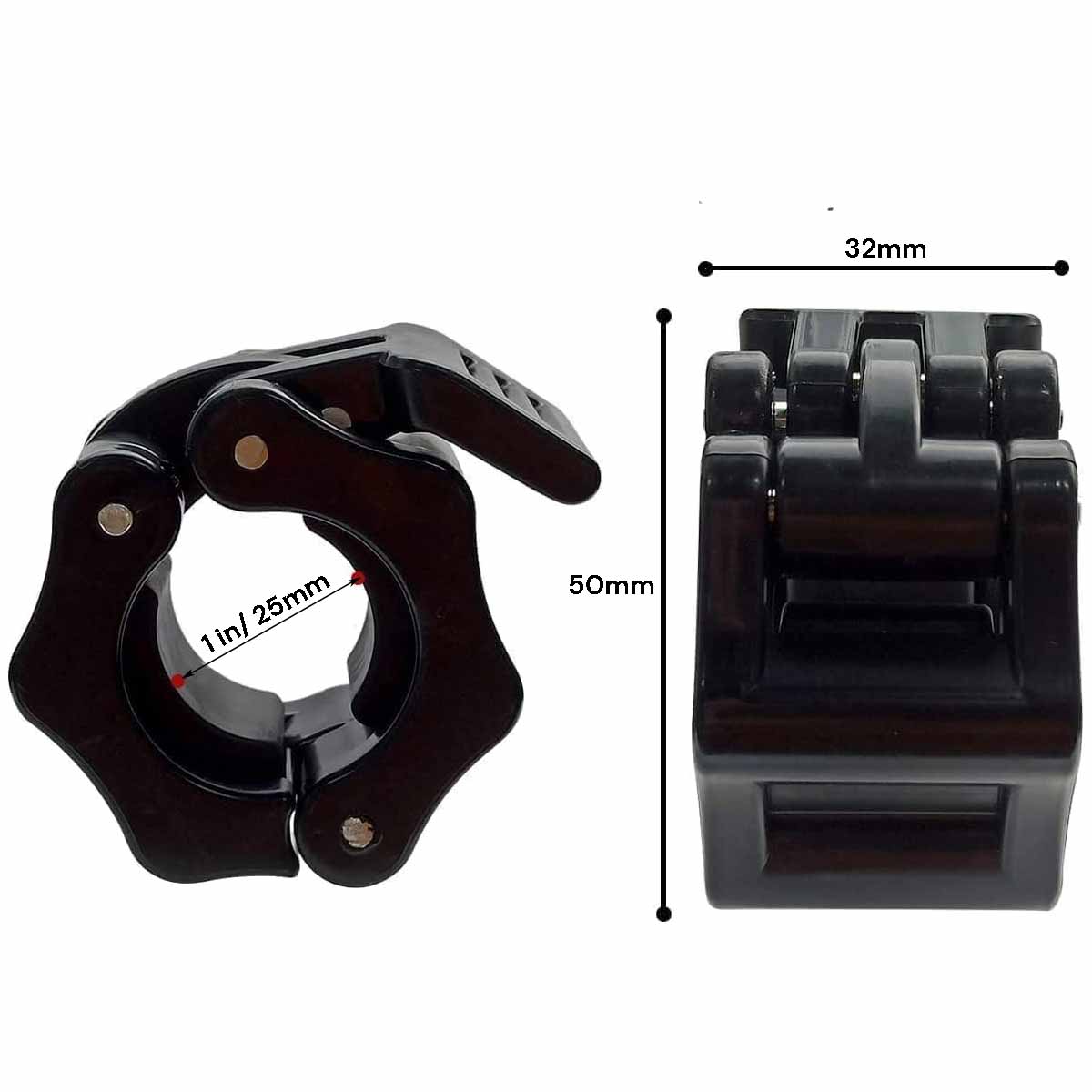 Automotive Repair & Speciality Tools: 2Pcs 1in / 25mm Dumbbell Clamps Barbell Clamps Collars Clips Bar Plates Collar Clips Black