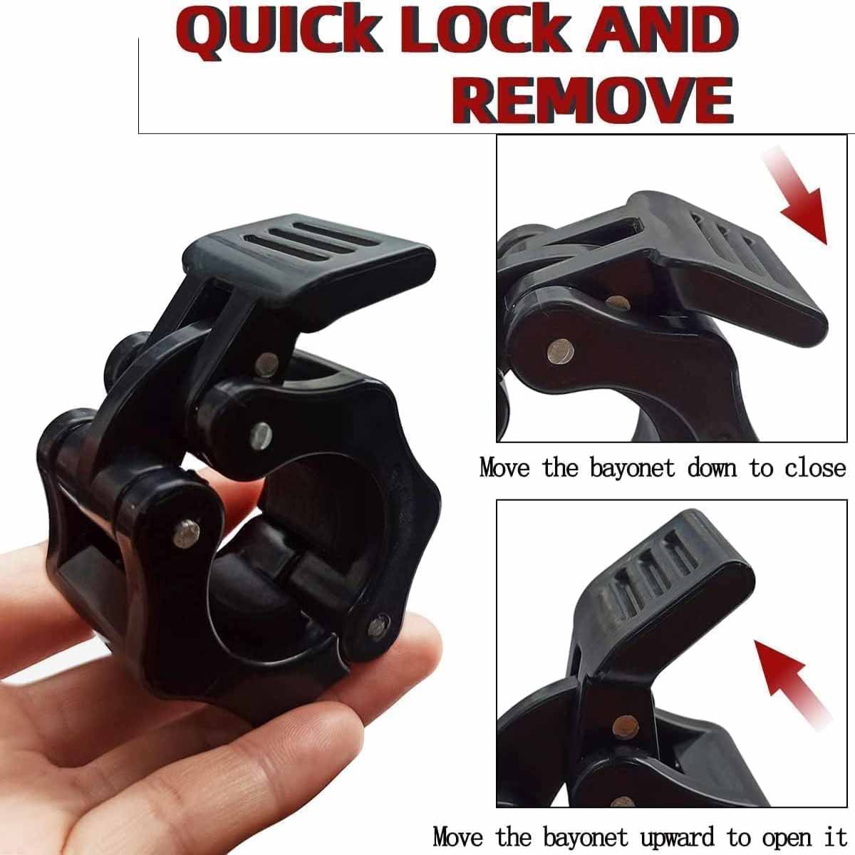 Automotive Repair & Speciality Tools: 2Pcs 1in / 25mm Dumbbell Clamps Barbell Clamps Collars Clips Bar Plates Collar Clips Black