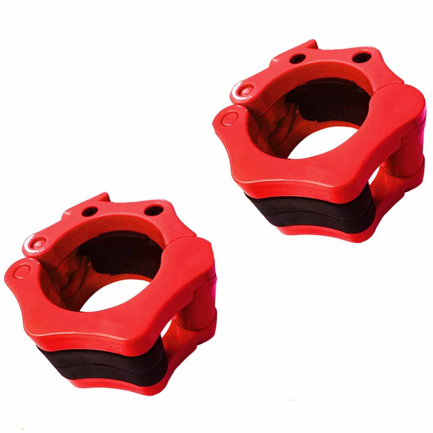 Free Weights: 2Pcs 1in / 25mm Dumbbell Clamps Barbell Clamps Collars Clips Bar Plates Collar Clips Red