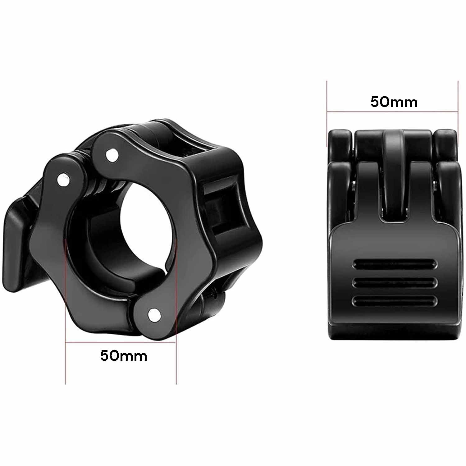 Free Weights: 2Pcs 2in / 50mm Olympic Dumbbell Clamps Barbell Clamps Collars Clips Bar Plates Collar Clips Black