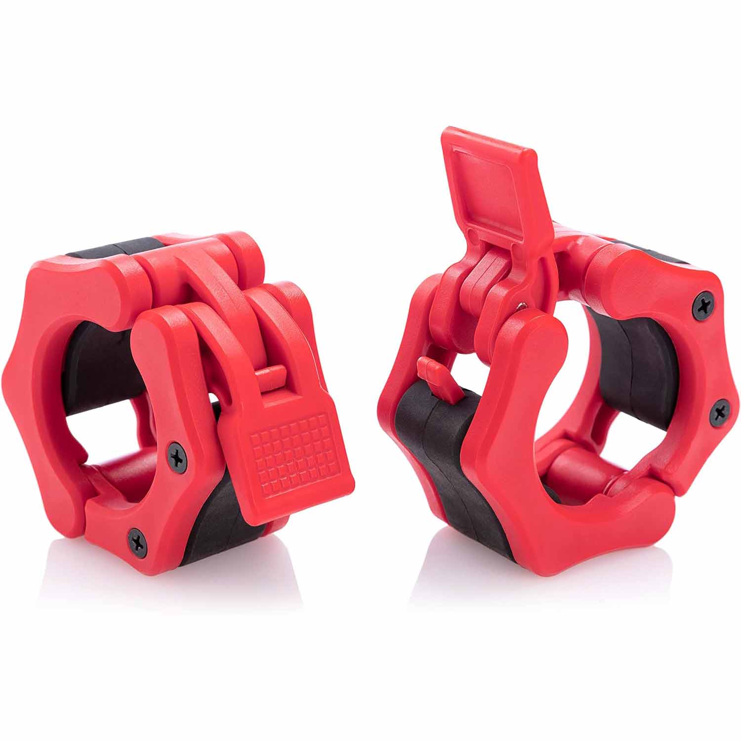 Free Weights: 2Pcs 2in / 50mm Olympic Dumbbell Clamps Barbell Clamps Collars Clips Bar Plates Collar Clips Red