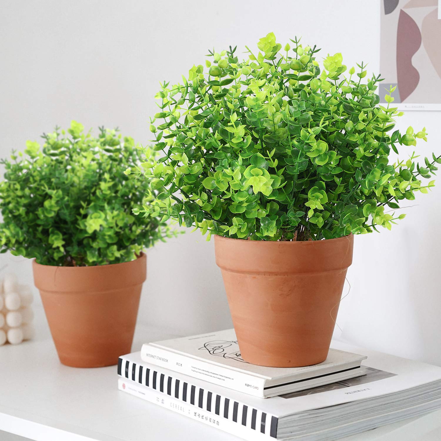 Calendars, Organisers & Planners: 2 Pack Fake Plants Faux Artificial Eucalyptus Plants Home Garden Window Office Wedding Decoration
