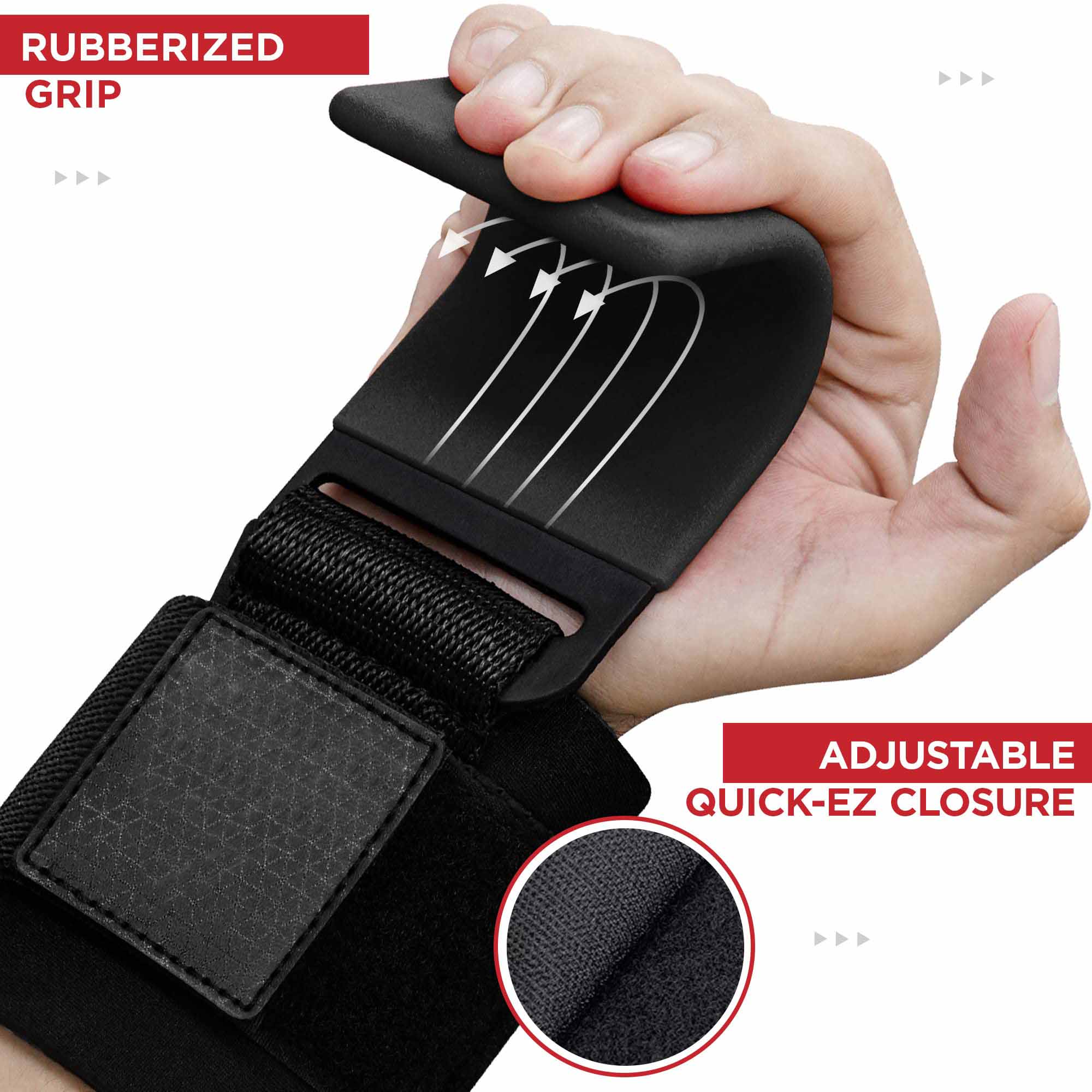 Gym Equipment & Accessories: Pair Weight Lifting Hooks Straps Grip Wrist Wrap Support Powerlifting Deadlift Pull Up