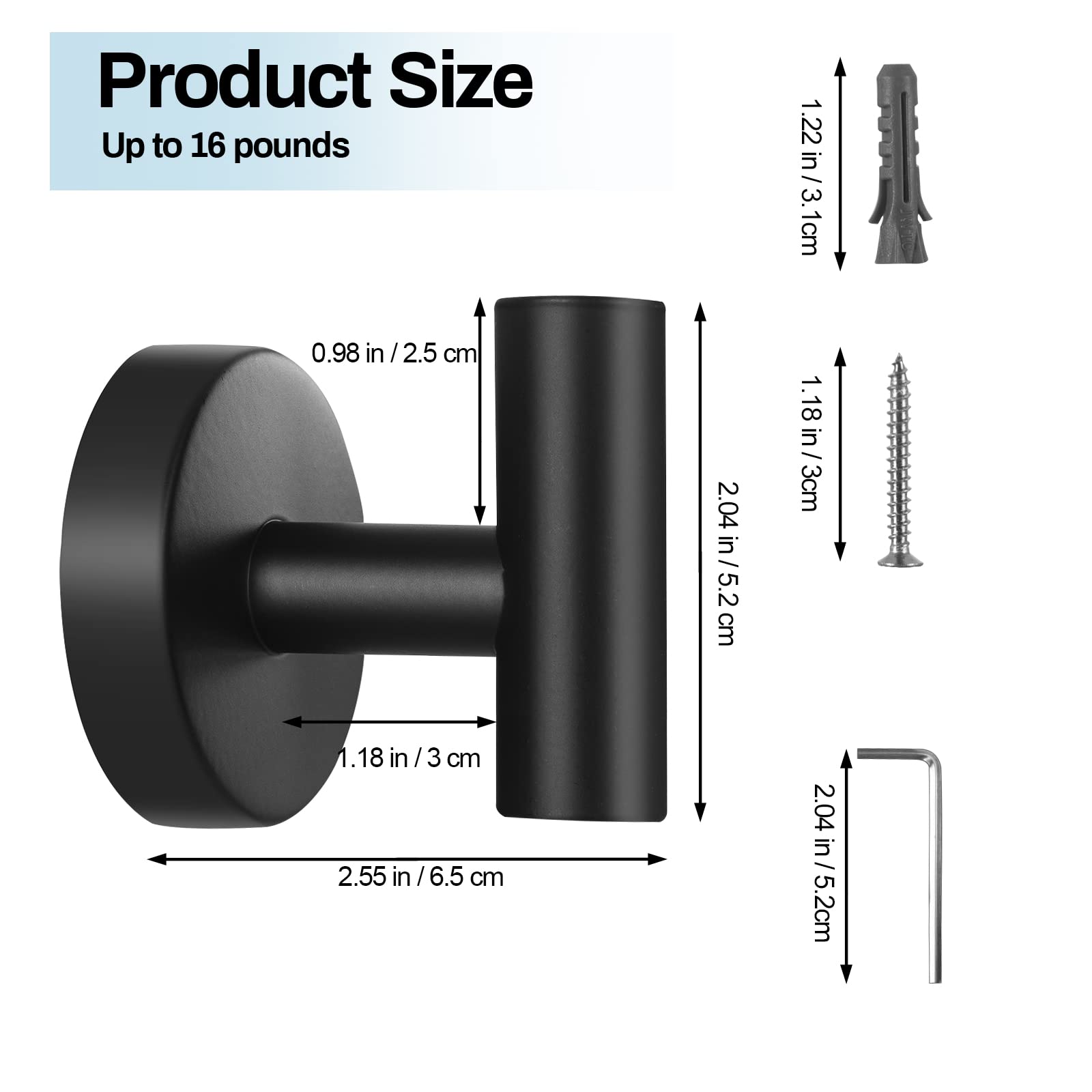 Coat Racks: 2 Pcs Wall Mount Bathroom Towel Hooks Holder Cloth Hanger Hook Kitchen Door Hanger Black