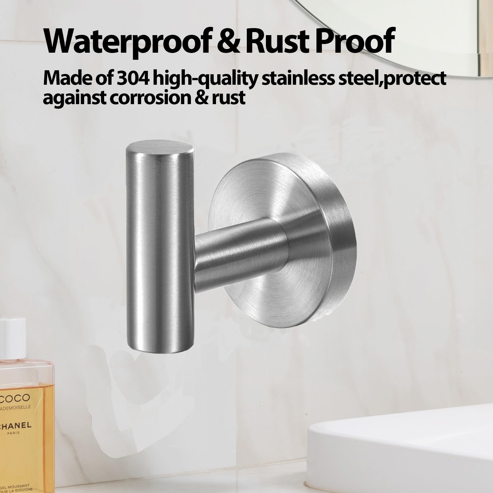 Free Weights: 2 Pcs Wall Mount Bathroom Towel Hooks Holder Cloth Hanger Hook Kitchen Door Hanger Brushed Nickel