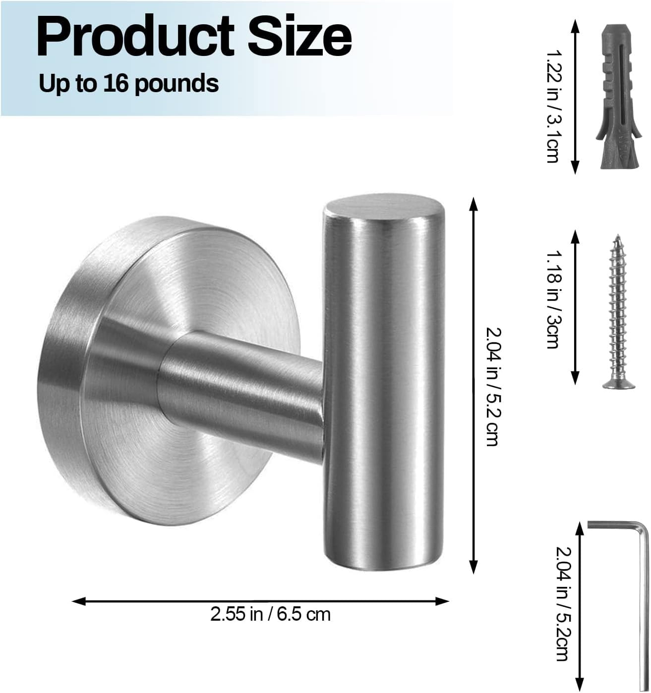 Free Weights: 2 Pcs Wall Mount Bathroom Towel Hooks Holder Cloth Hanger Hook Kitchen Door Hanger Brushed Nickel