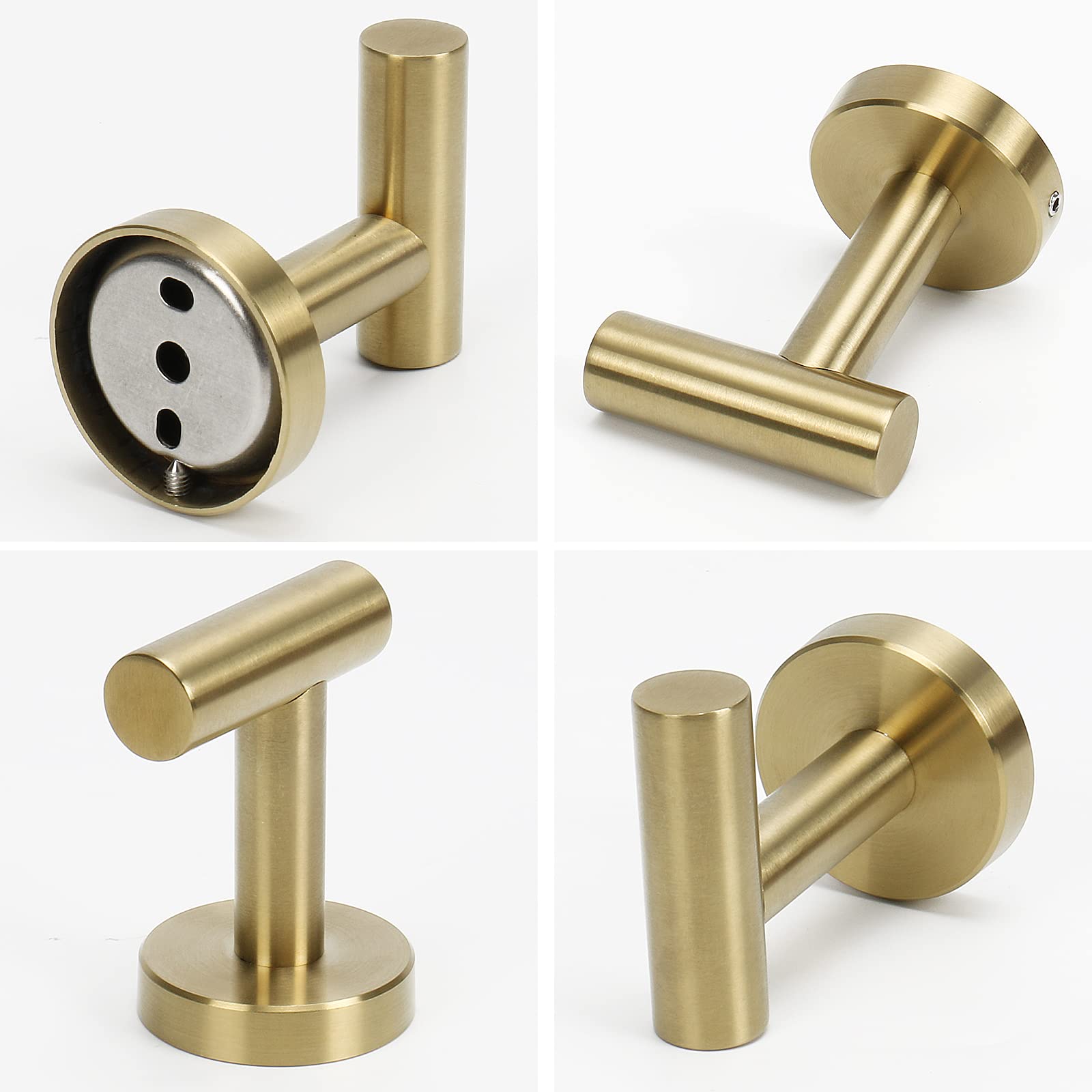 Coat Racks: 2 Pcs Wall Mount Bathroom Towel Hooks Holder Cloth Hanger Hook Kitchen Door Hanger Gold
