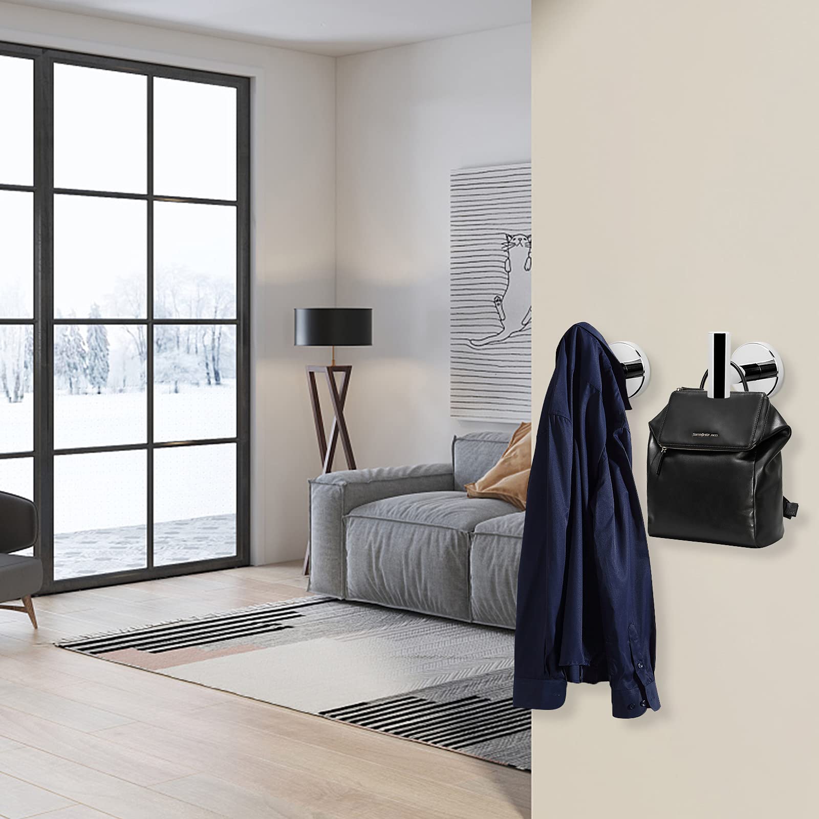 Bird Cage Accessories: 2 Pcs Wall Mount Bathroom Towel Hooks Holder Cloth Hanger Hook Kitchen Door Hanger Poliched Chrome
