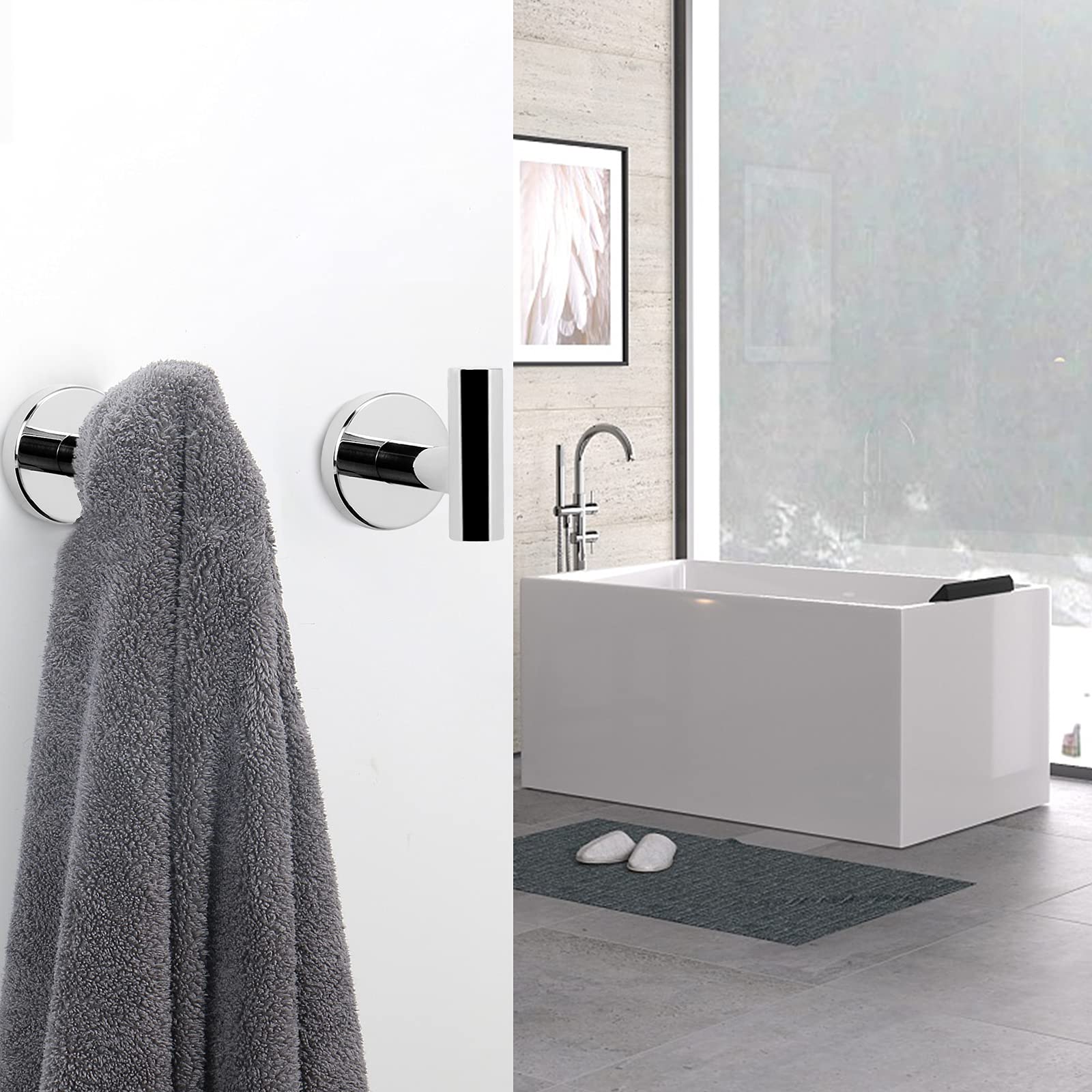 Bird Cage Accessories: 2 Pcs Wall Mount Bathroom Towel Hooks Holder Cloth Hanger Hook Kitchen Door Hanger Poliched Chrome