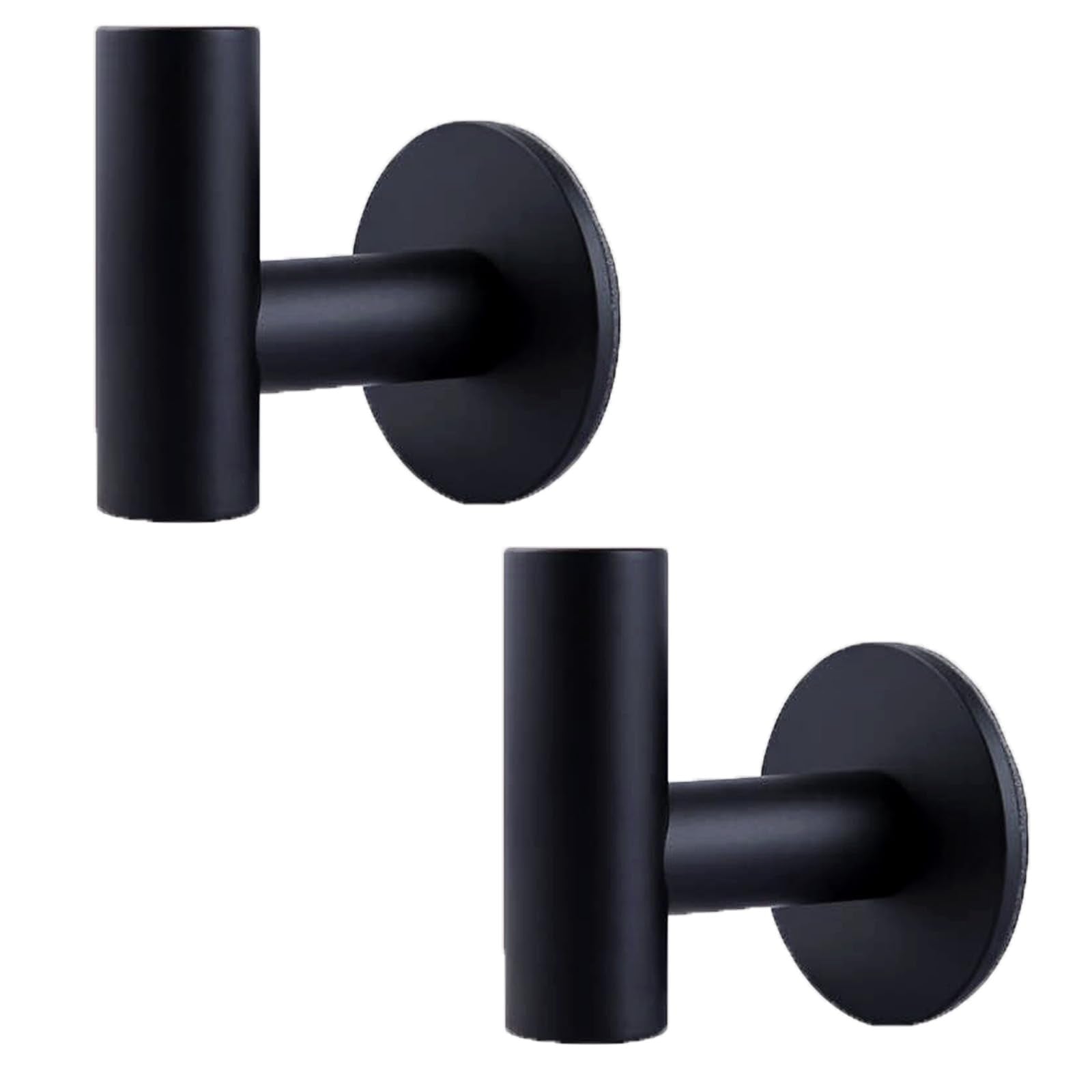 Audio Accessories: 2 Pcs Wall Mount Self Adhesive Bathroom Towel Hooks Holder Cloth Hanger Hook Door Hanger Black