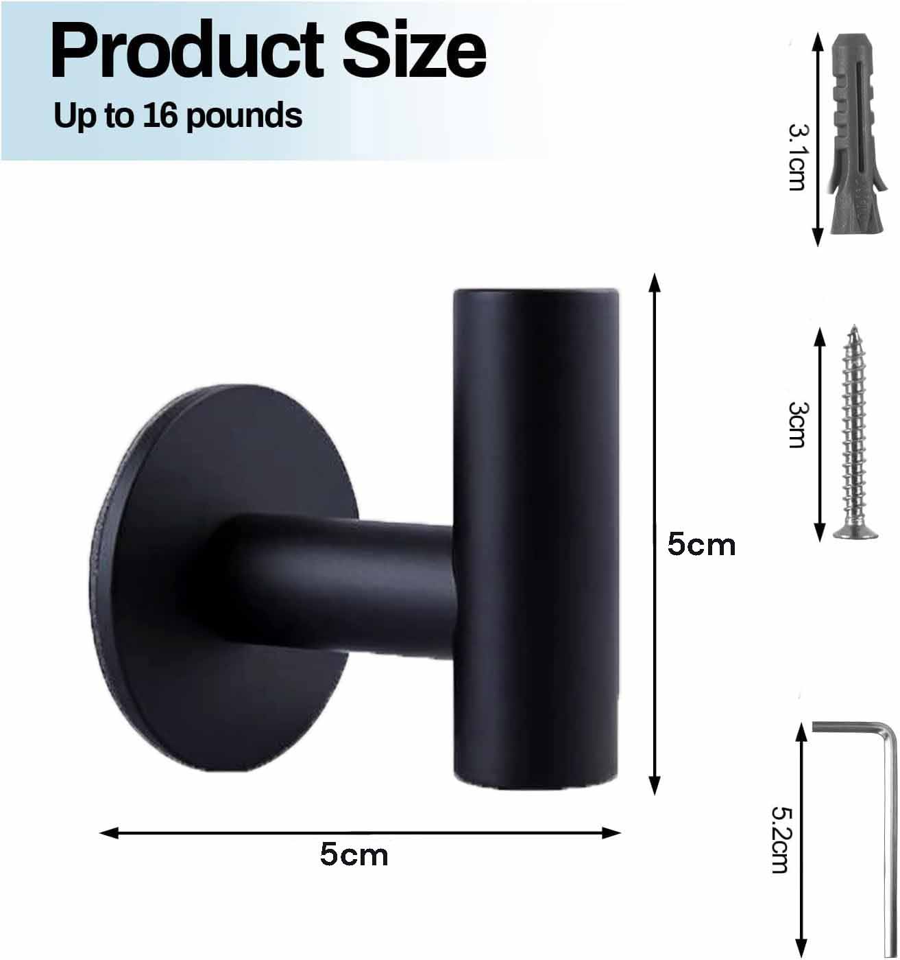Audio Accessories: 2 Pcs Wall Mount Self Adhesive Bathroom Towel Hooks Holder Cloth Hanger Hook Door Hanger Black