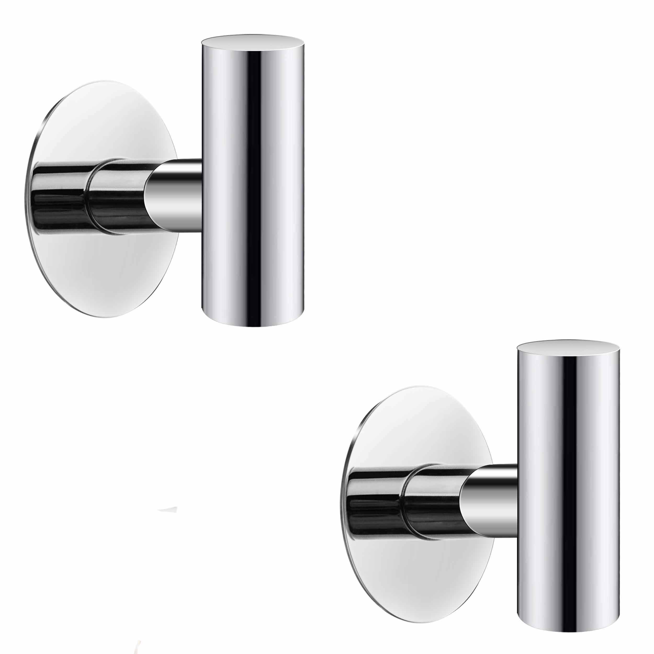 Audio Accessories: 2 Pcs Wall Mount Self Adhesive Bathroom Towel Hooks Holder Cloth Hanger Hook Door Hanger Poliched Chrome