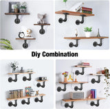 Kitchen & Bathroom DIY: 4PCS Pipe Floating Shelf Bracket Industrial Pipe Shelf Bracket Mounting Bracket Storage Racks Decor