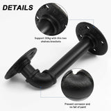 Kitchen & Bathroom DIY: 4PCS Pipe Floating Shelf Bracket Industrial Pipe Shelf Bracket Mounting Bracket Storage Racks Decor