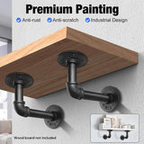 Kitchen & Bathroom DIY: 4PCS Pipe Floating Shelf Bracket Industrial Pipe Shelf Bracket Mounting Bracket Storage Racks Decor