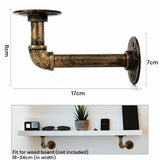Kitchen & Bathroom DIY: 4PCS Pipe Floating Shelf Bracket Industrial Pipe Shelf Bracket Mounting Bracket Storage Racks Decor Bronze