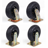 Gymnastics: 4x 6 Inch Castor Caster 2x swivel 2x fixed Pneumatic Tyres Wheels  Trolley Cart Wheelbarrow