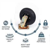 Gymnastics: 4x 6 Inch Castor Caster 2x swivel 2x fixed Pneumatic Tyres Wheels  Trolley Cart Wheelbarrow